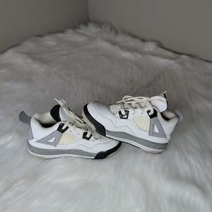 NIKE AIR JORDAN RETRO 4 IV SHOES 308500-104 9C KIDS WHITE CEMENT BLACK TODDLER
